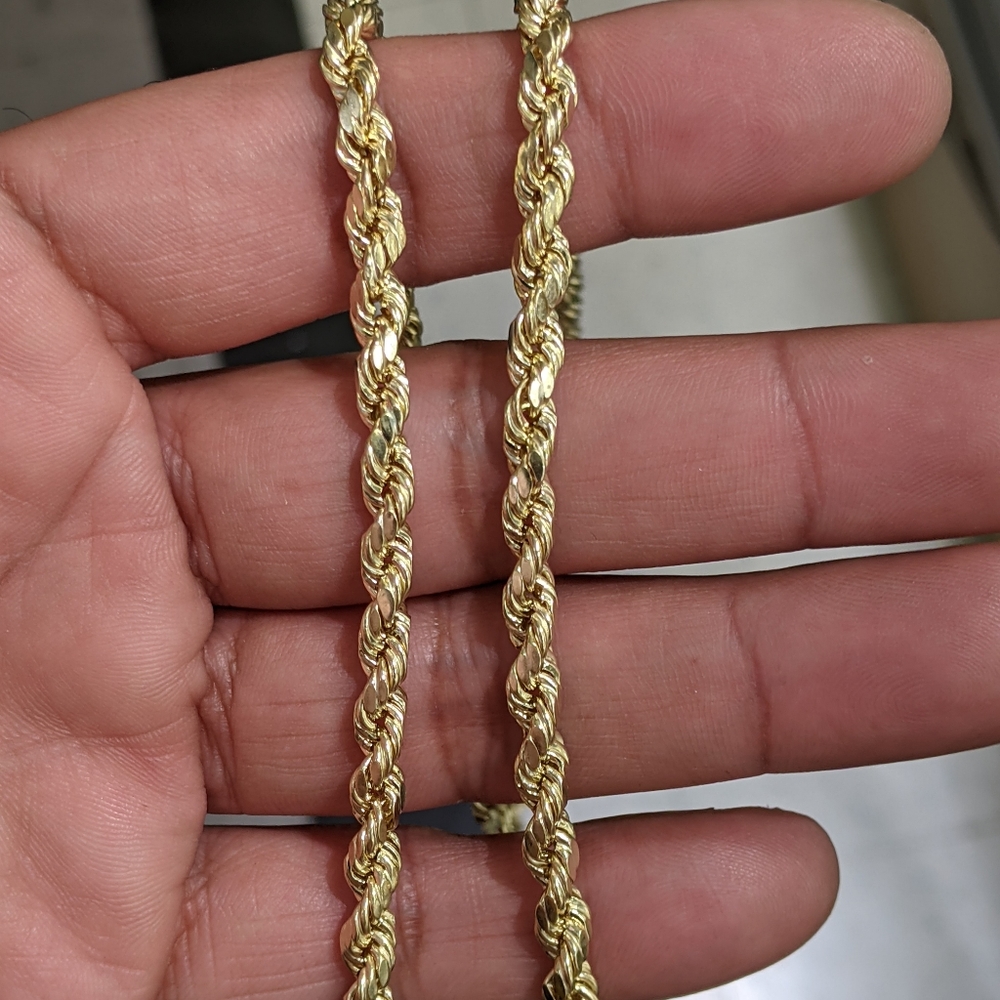 10kt Real Gold Rope Chain - Picture 4 of 10